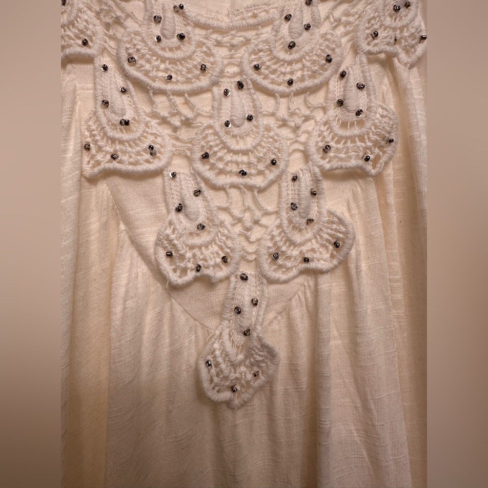 Kenar Cream Lace Front Tank Top Medium - Picture 3 of 4